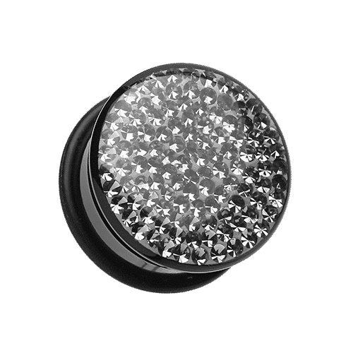 Black Disco Ball Bling Plugs (6g - 1 inch)