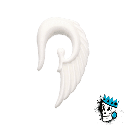 White Acrylic Angel Wing Hooks (14 g -0 g)