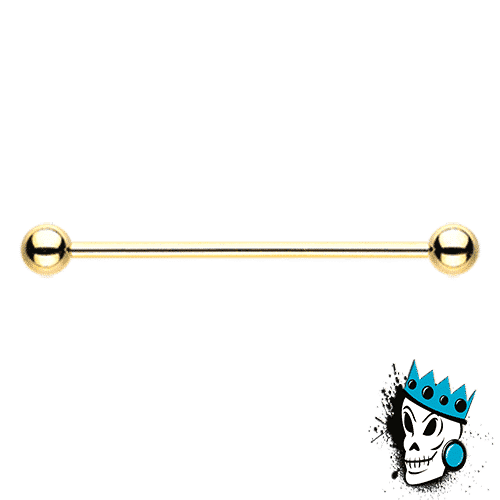 Gold Steel Industrial Barbell (14 gauge)