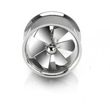 Stainless Steel Spinning Pinwheel Plugs (0 gauge - 1 inch)