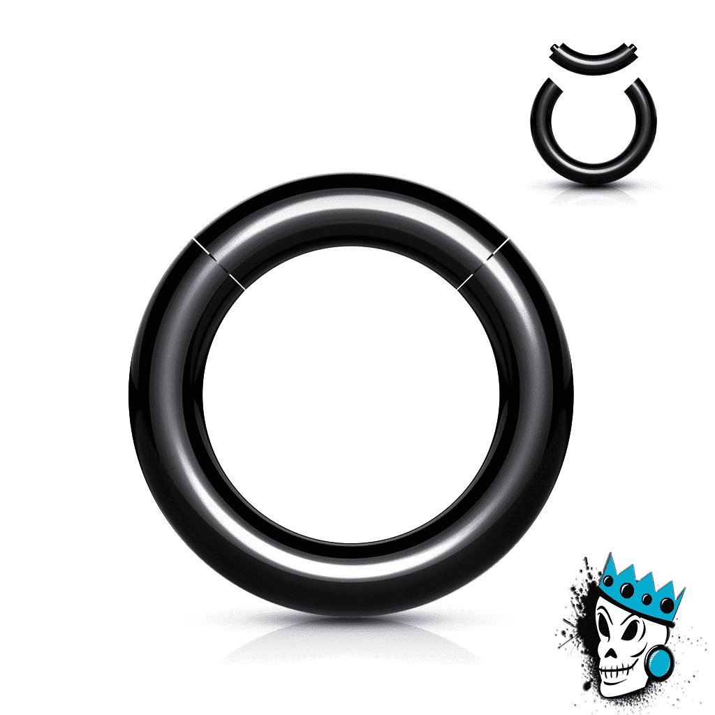 Black Acrylic Segment rings (8 gauge - 00 gauge)