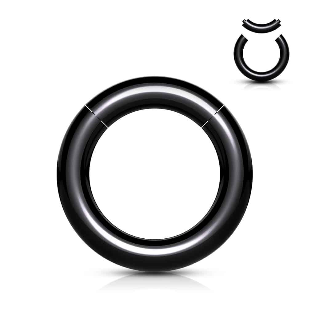 Black Steel Segment rings (16 g - 4 gauge)