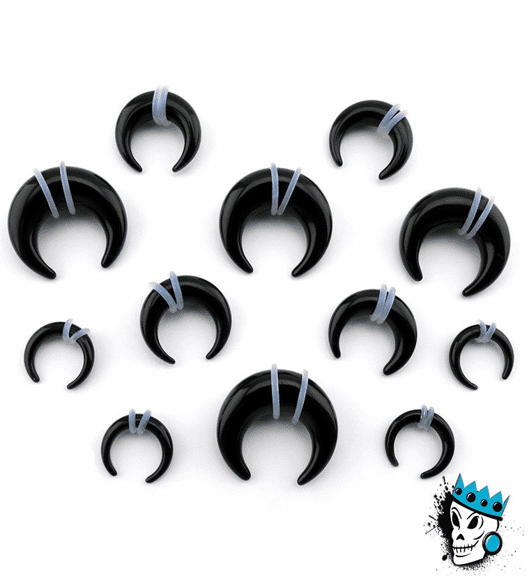 Black Obsidian Stone Pinchers (4 gauge - 12mm)