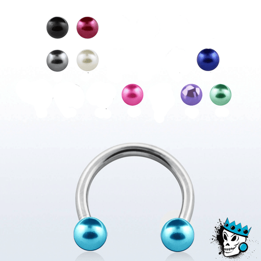 Steel Circular Barbells with Acrylic Balls (16 gauge)