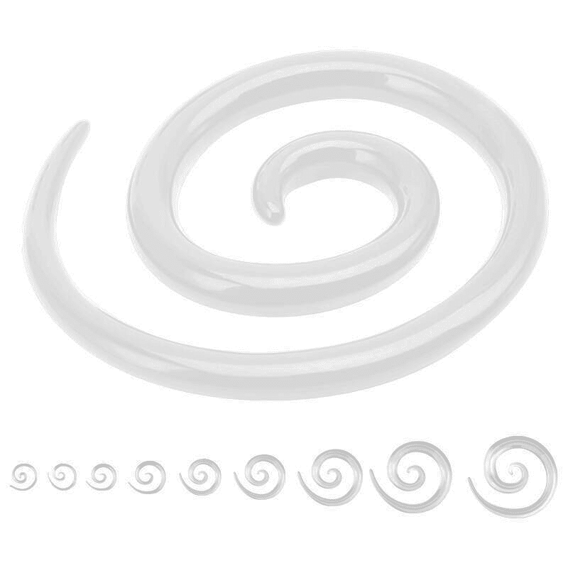 Clear Acrylic SUPER Spirals (14 gauge - 00 g)