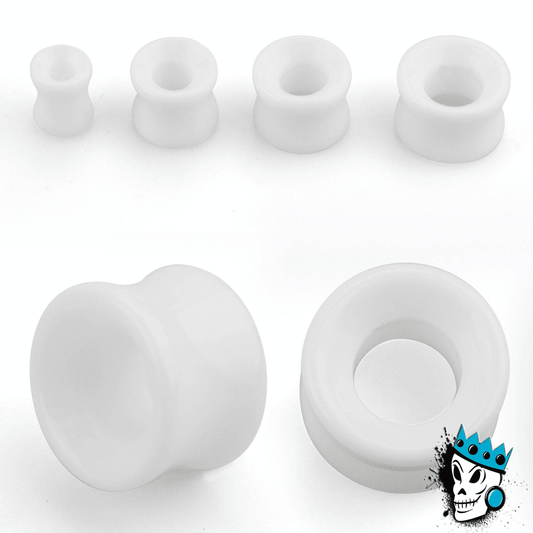 Ivory Stone Concave Tunnels (2 gauge - 13/16 inch)