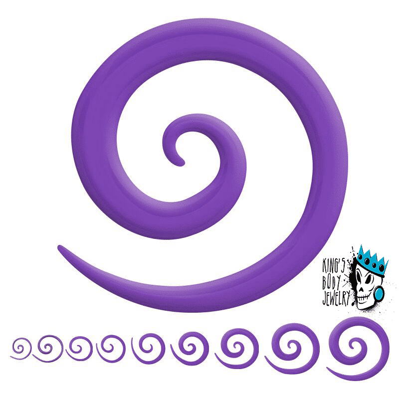 Purple Acrylic SUPER Spirals (12 gauge - 0 g)