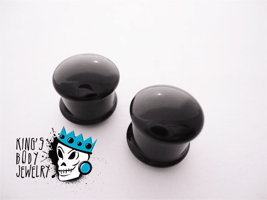 Gorilla Glass Black Solid Double Flare Plugs (8 gauge - 1/2 inch)