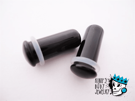 Gorilla Glass Black Conch Plugs (8 gauge - 1/2 inch)