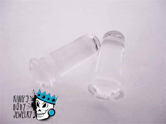 Gorilla Glass Clear Conch Plugs (8 gauge - 1/2 inch)
