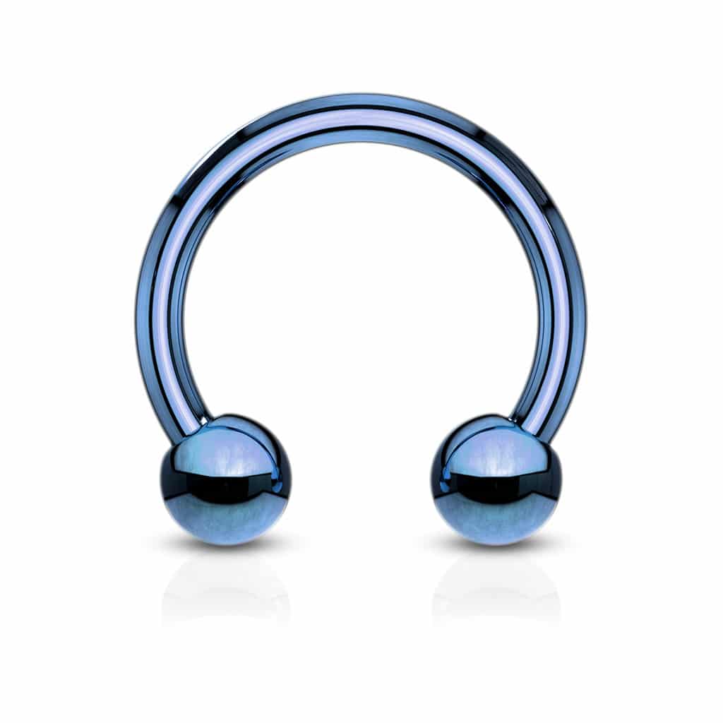 Blue Steel Circular Barbells (18 g - 0 gauge)