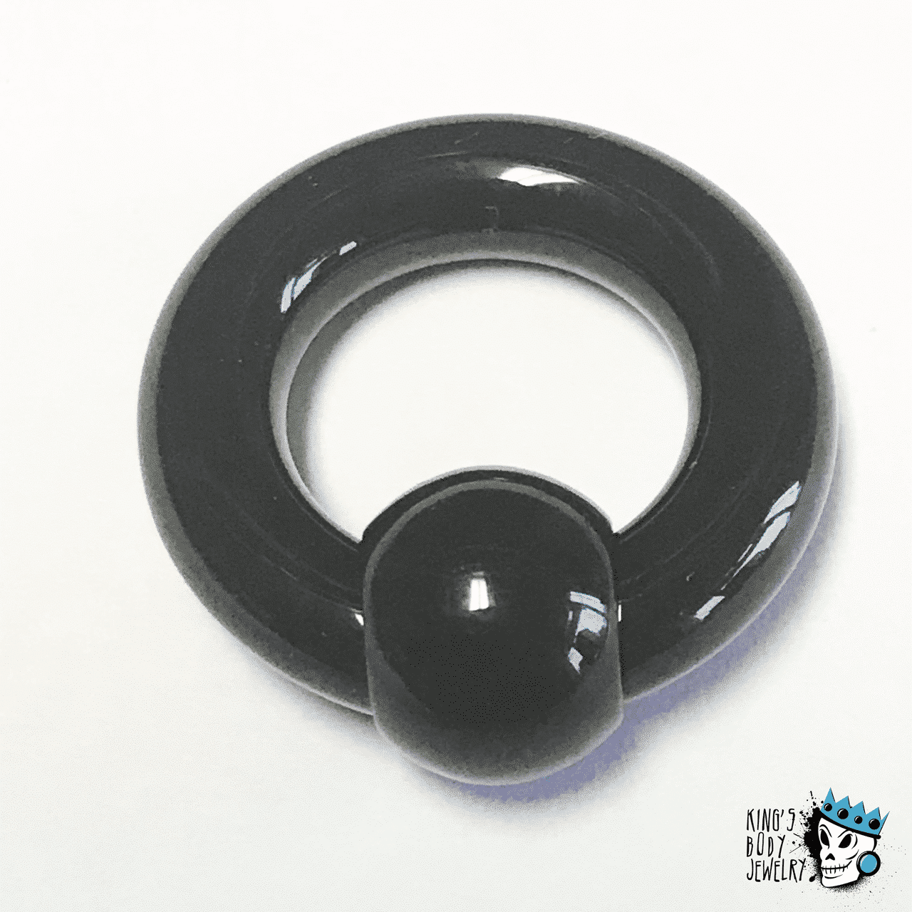 Acrylic Black Captive Bead Rings (14  - 2 gauge)