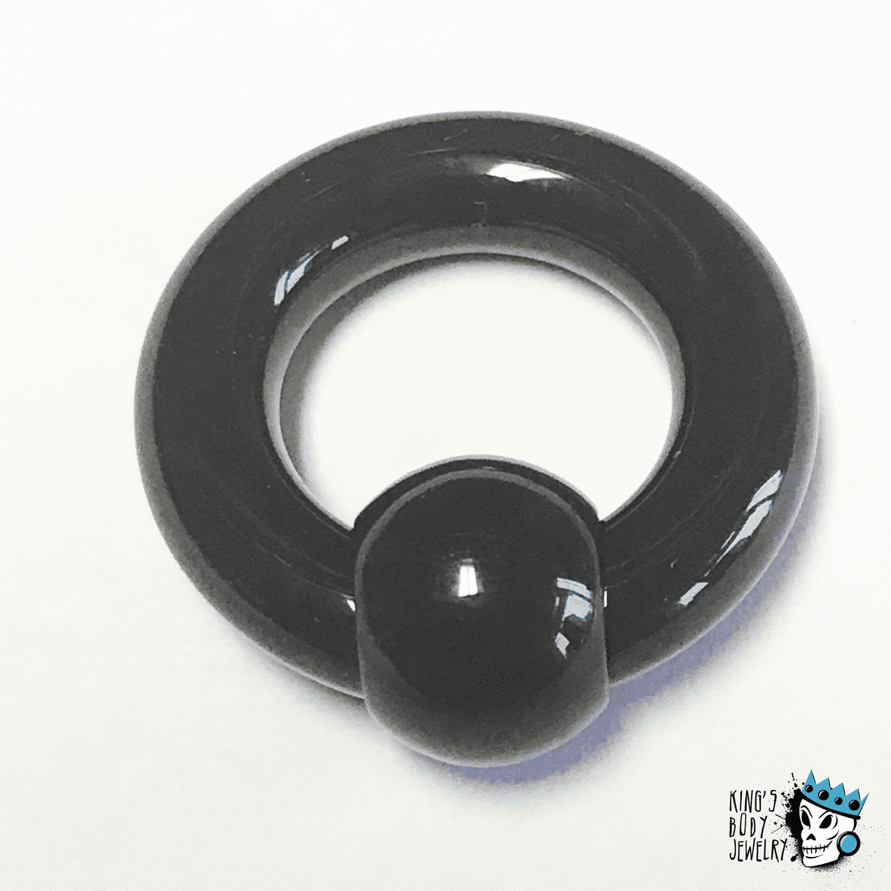 Acrylic Black Captive Bead Rings (14 2 gauge) King's Body Jewelry