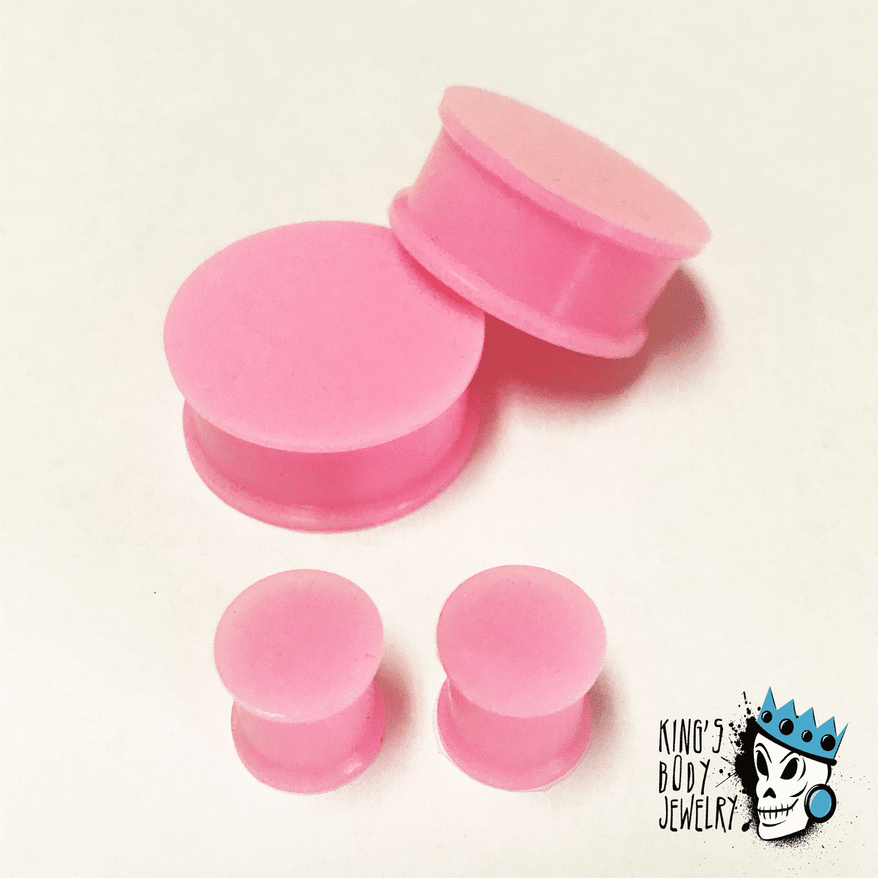 Pink Solid Silicone Plugs (8g - 1 inch)