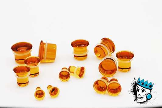 Honey Single Flare Glass Plugs (8 gauge - 1 inch)