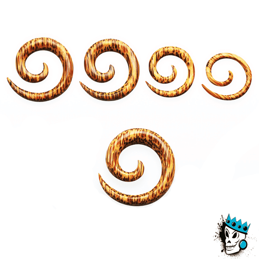 Coconut Wood Spirals (8 gauge to 12 mm)