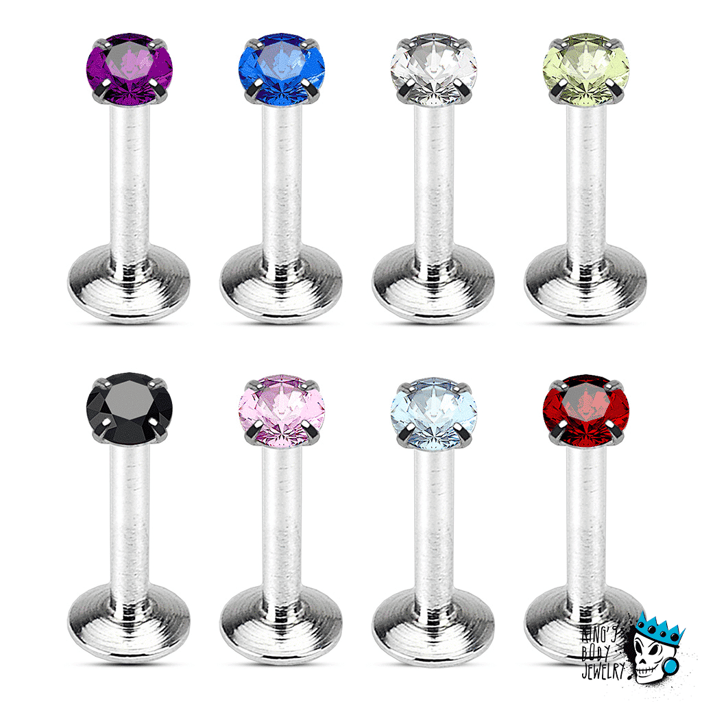 Gem Labret Ring (16 gauge) | King's Body Jewelry