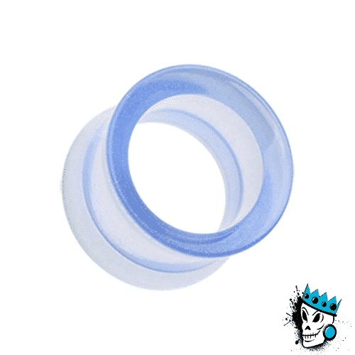 Semi Transparent Light Blue Acrylic Double Flare Tunnels (8 gauge - 5/8 inch)