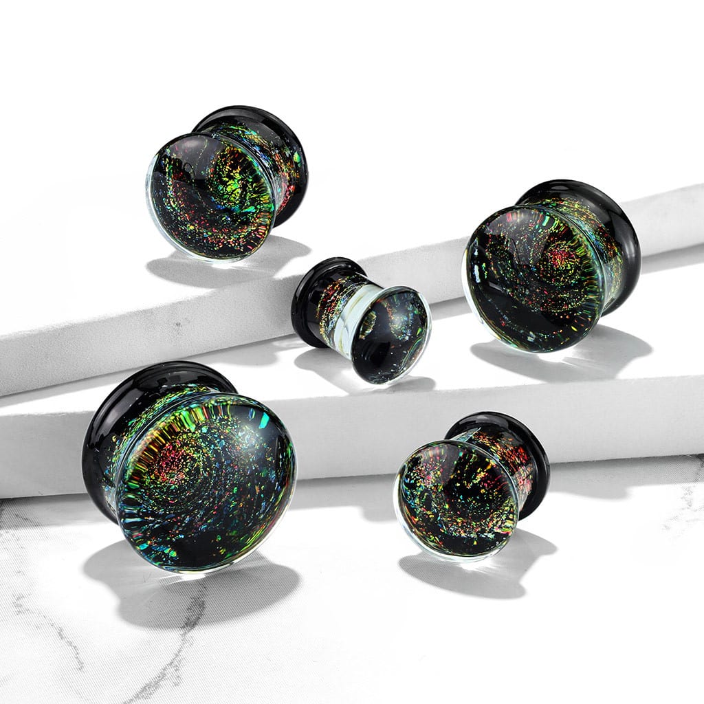 Galaxy Glass Plugs (0 gauge - 1 inch)