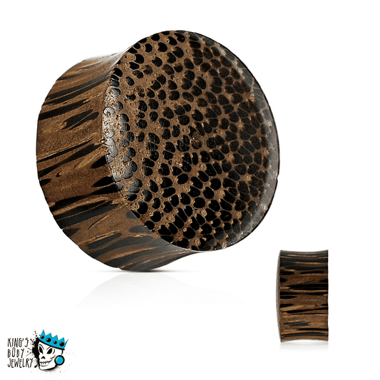 Palm Wood Plugs-Convex/Concave (4 gauge - 1 inch)