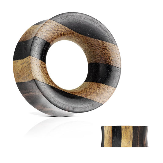 Striped Wood Tunnels (2 gauge - 1 inch)