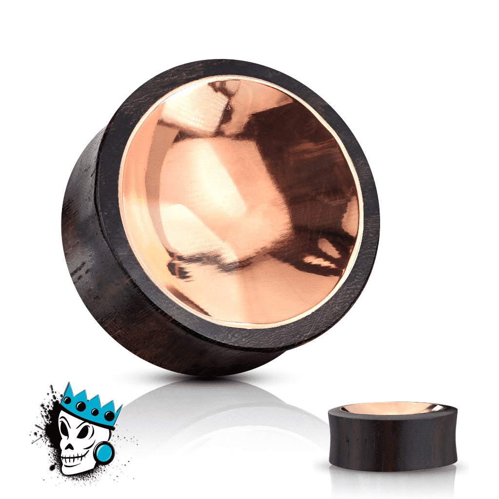 Sono Wood with Concave Copper Inlay Plugs (00g - 1 inch)