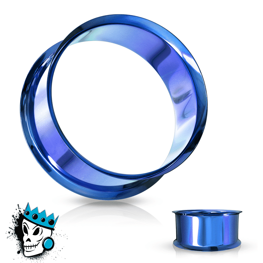 Blue Steel Double Flare Tunnels (12 gauge - 1 inch)