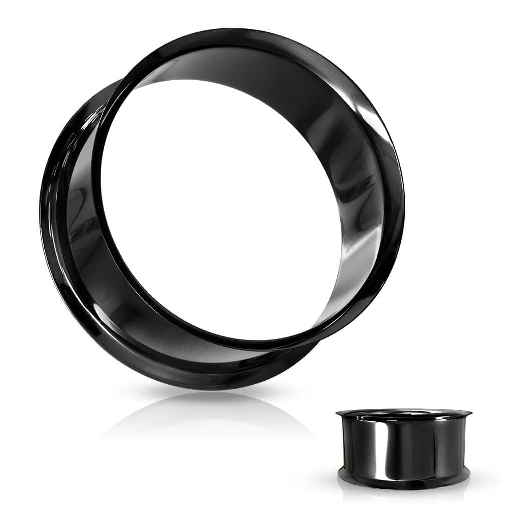 Black Double Flare Titanium Tunnels (8 gauge - 5/8 inch)