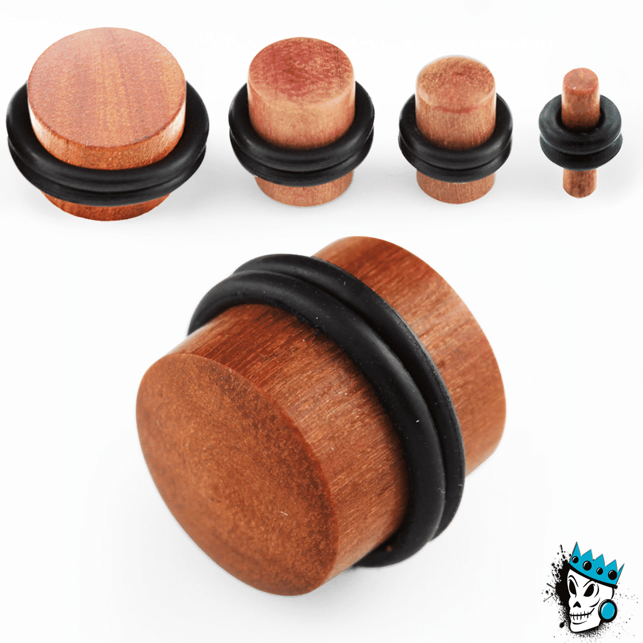 Teak Wood No Flare Plugs (12 gauge -5/8 inch )