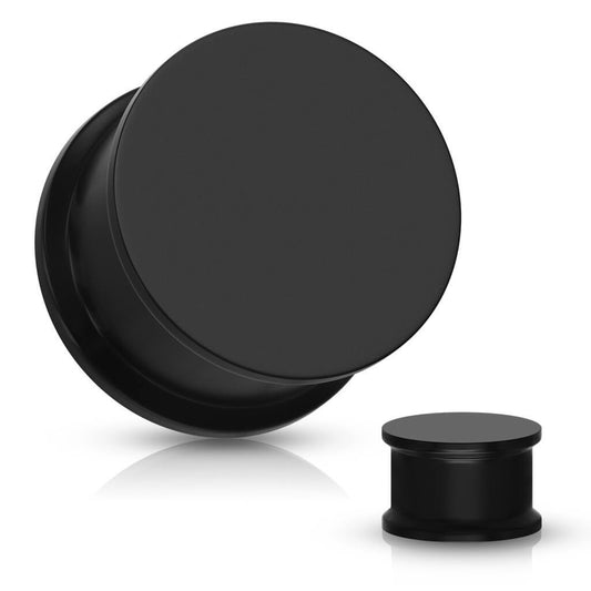 Black Solid Silicone Plugs (8g - 2 inch)