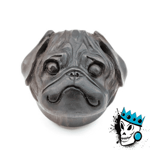 Areng Wood Carved Pug Plugs (11/16 - 15/16 inch)