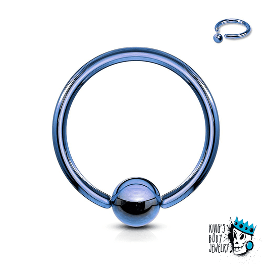 Blue Captive Bead Rings (18 g - 10 gauge)