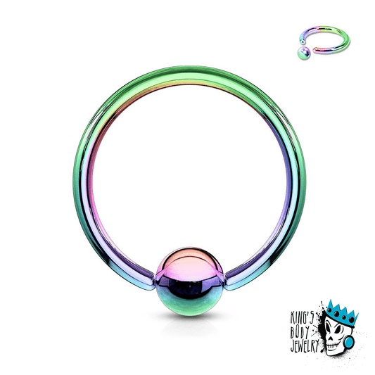 Multicolored Captive Bead Rings (18 g - 8 gauge)