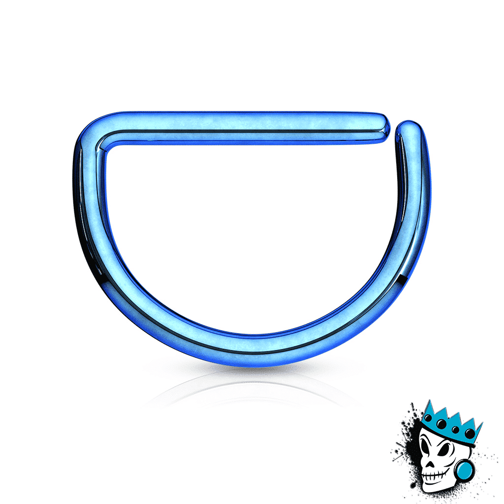 D Shaped Blue Steel Seamless Segment Rings (20 g - 16 gauge)