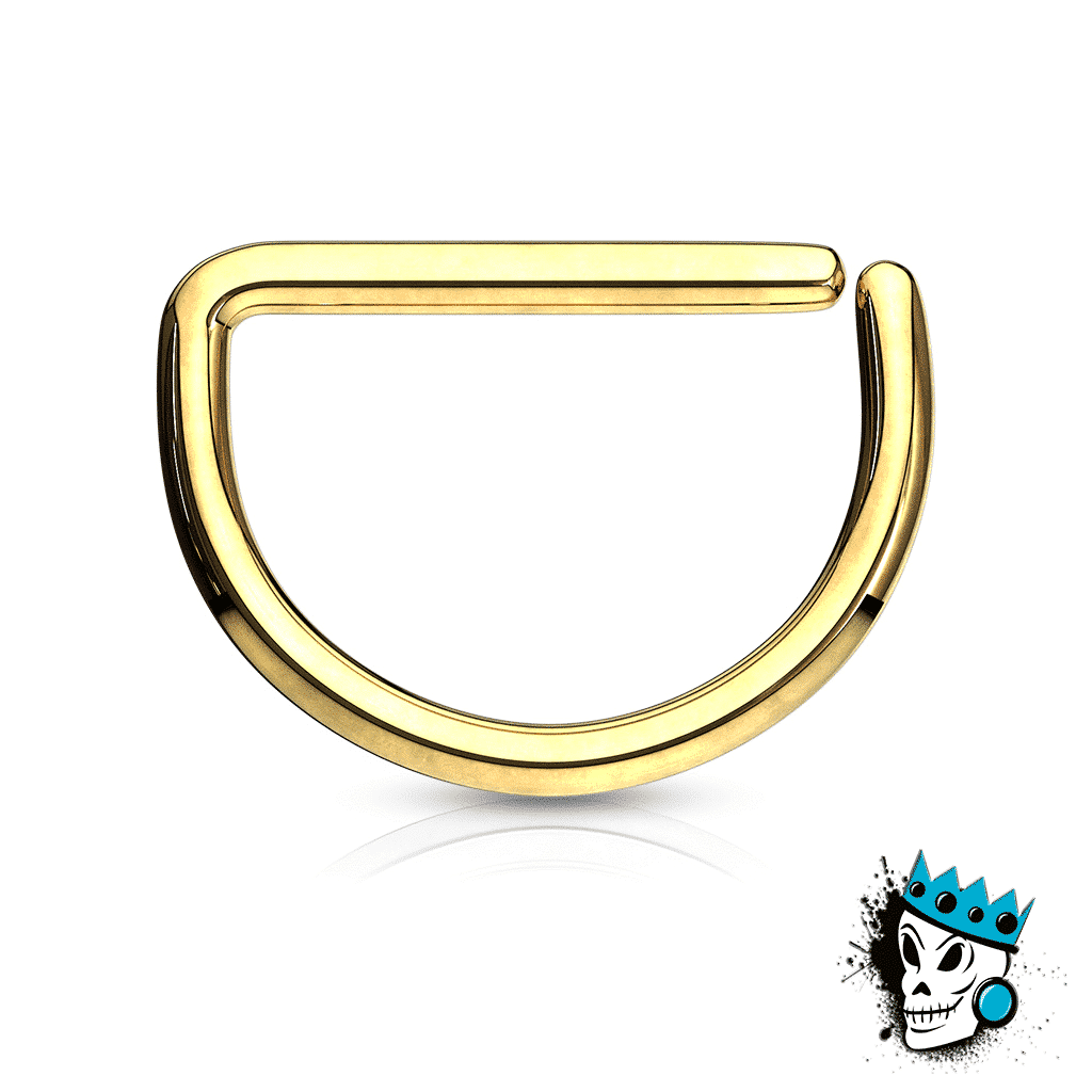 D Shaped Gold Steel Seamless Segment Rings (20 g - 16 gauge)