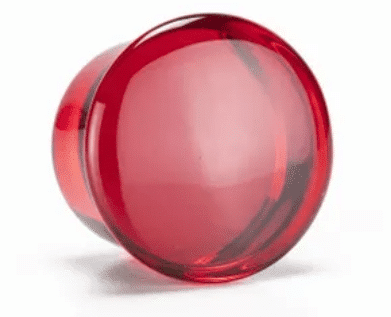 Red Single Flare Glass Plugs (8 gauge - 1 inch)