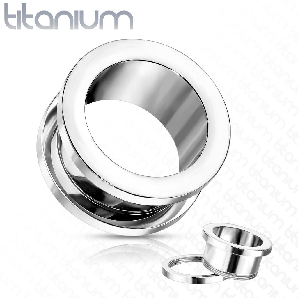 Titanium Flesh Tunnels (8 gauge - 1 inch)
