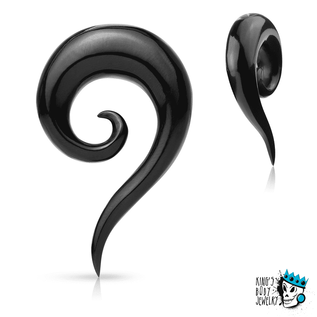 Buffalo Horn Tail Spirals (6 g - 00 gauge)