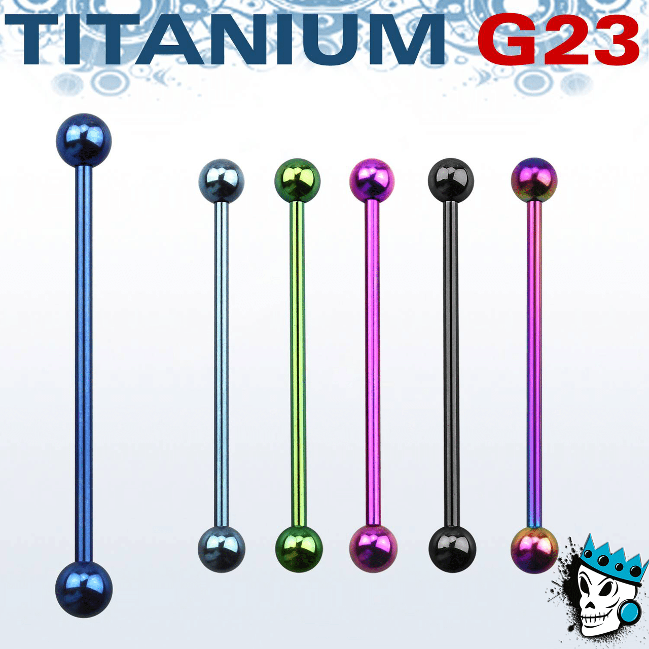 Color Barbell Titanium Industrial Barbell Various Colors (14 gauge) | King's Body Jewelry
