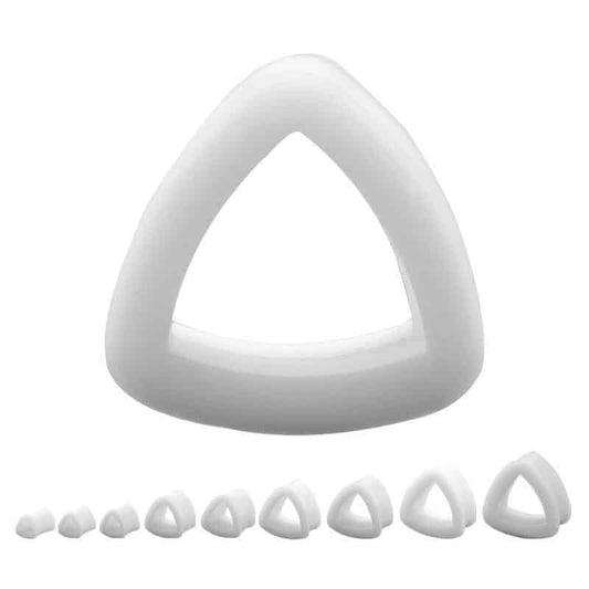 White Silicone Triangle Tunnels (2 gauge - 1 inch)