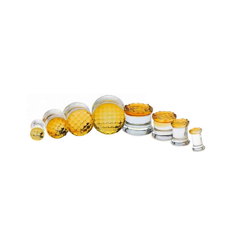 Honeycomb Glass Plugs (4 gauge - 1 inch)