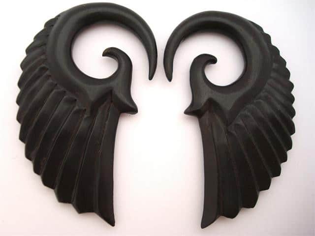Ornate Horn Angel Wing Hooks (8 gauge - 0 gauge)