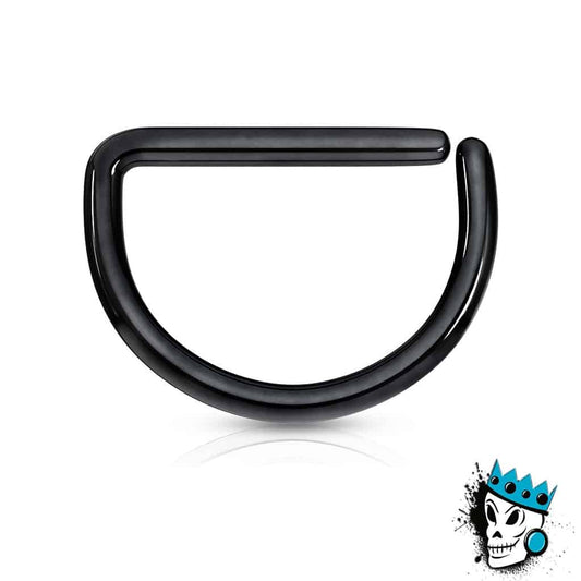 D Shaped Black Steel Seamless Segment Rings (20 g - 16 gauge)