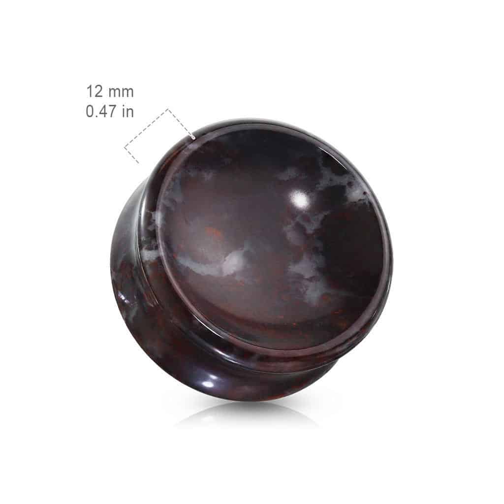 Bloodstone Concave Double Flare Stone Plugs (2 gauge - 1 inch)