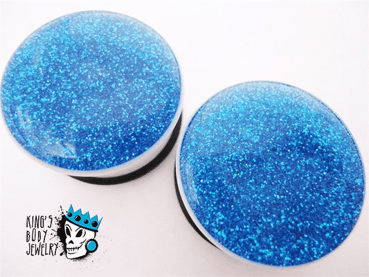 Blue Acrylic Sparkle Plugs (9/16 inch & 7/8 inch)