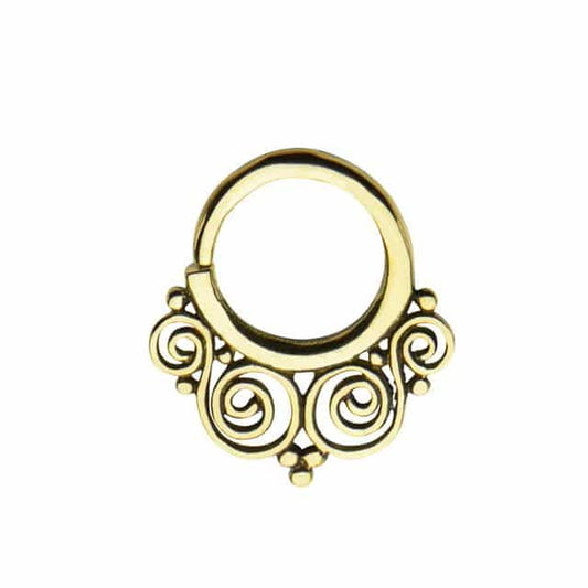 Brass Filigree Septum Ring (14 gauge)