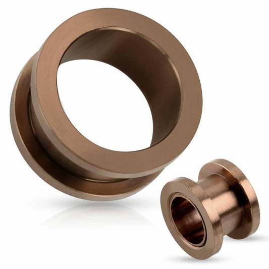 Bronze Steel Flesh Tunnels (8 gauge - 15/16 inch)