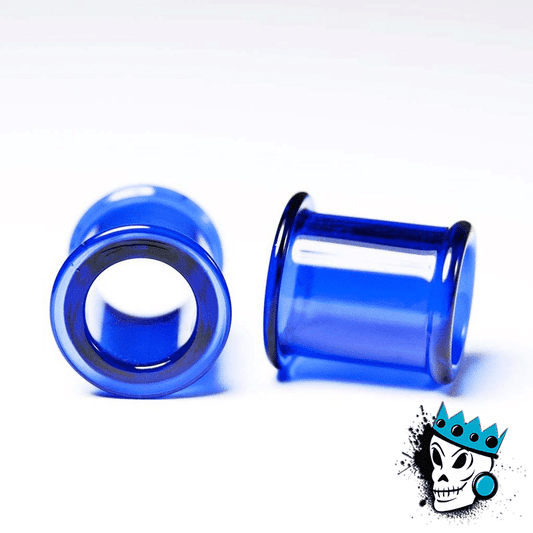 Gorilla Glass Cobalt Blue Double Flare Tunnels (0g - 1/2 inch)