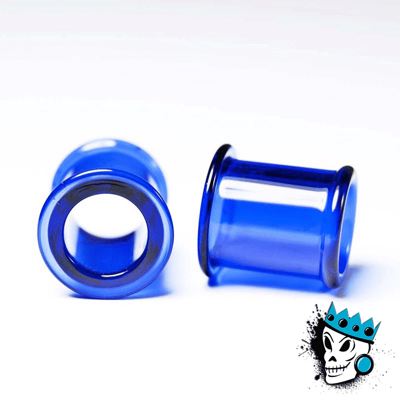 Gorilla Glass Cobalt Blue Double Flare Tunnels (0g - 1/2 inch)