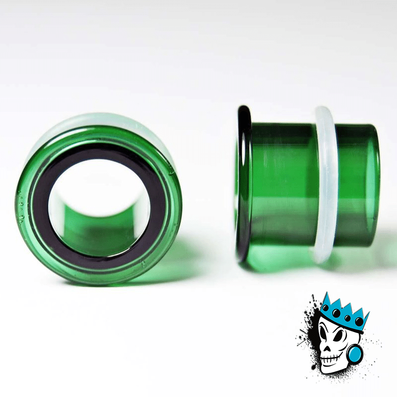 Gorilla Glass Green Single Flare Tunnels (12 mm)